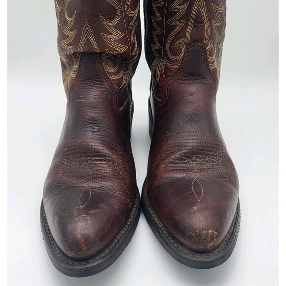 Double-H Western Boots Men\'s 9 D Black Walnut 3269 Dark Brown Embroidered Sierra main image 8